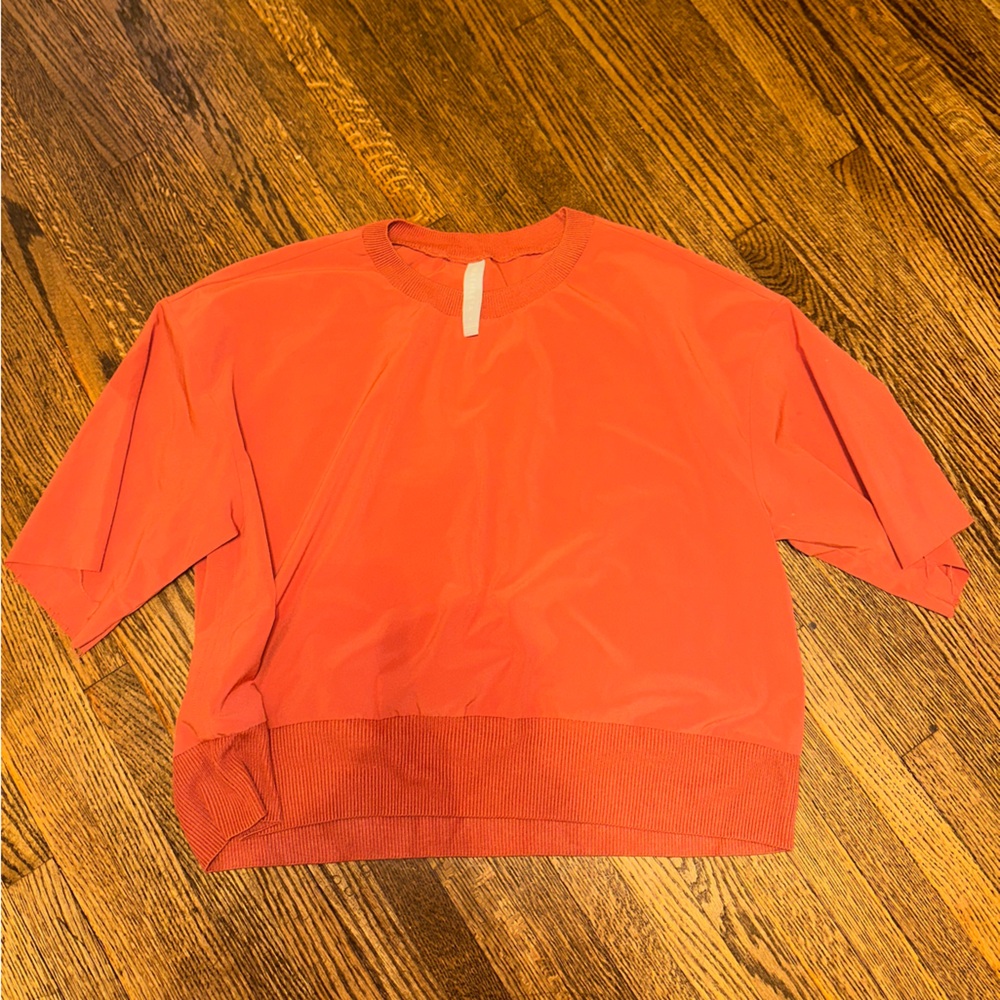 Athleta Rusty Red Crewneck Drifit WaterWick material crop top